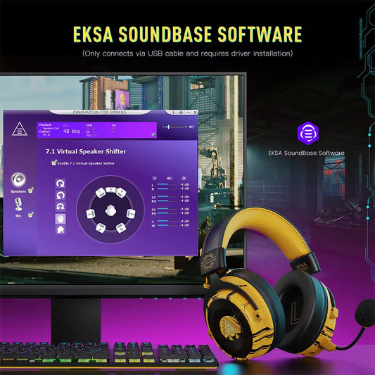 E900 PRO Yellow Gaming Wired Headset with ENC with 7.1
Sound Quality Wired Wireless Gaming Headset
