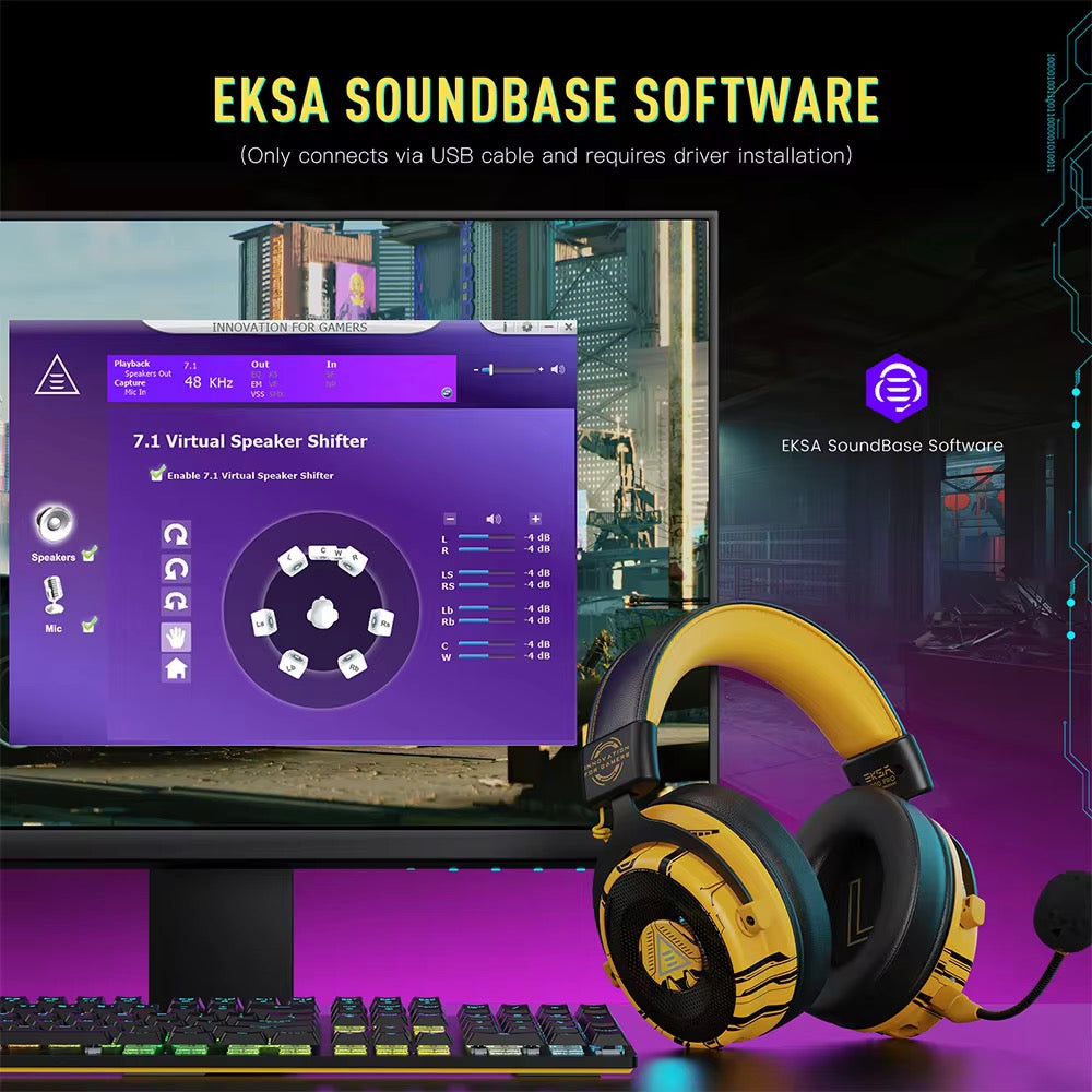 E900 PRO Yellow Gaming Wired Headset with ENC with 7.1
Sound Quality Wired Wireless Gaming Headset