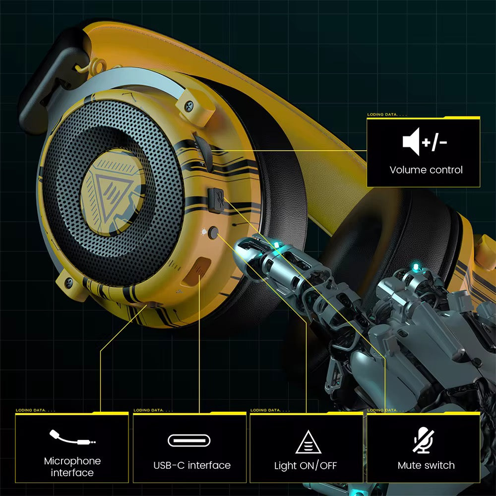 E900 PRO Yellow Gaming Wired Headset with ENC with 7.1
Sound Quality Wired Wireless Gaming Headset